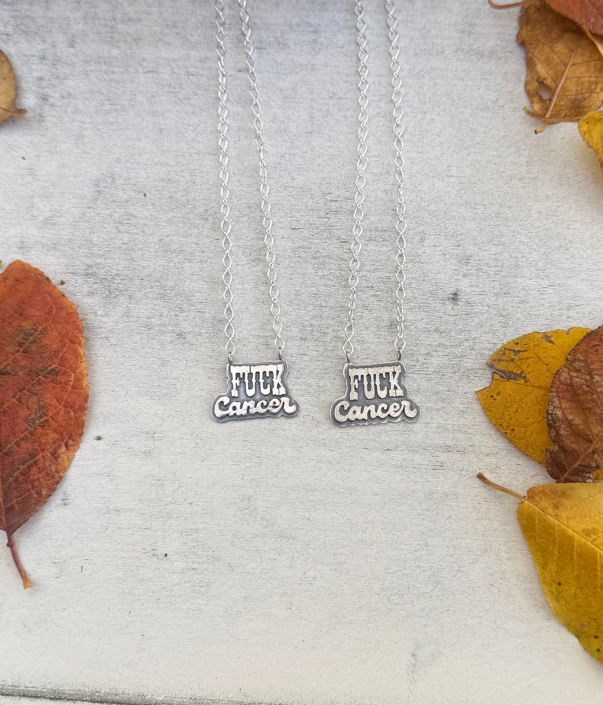 All Silver Fuck Cancer Necklace