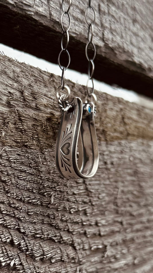 Boulder OPAL Stirrup Necklace