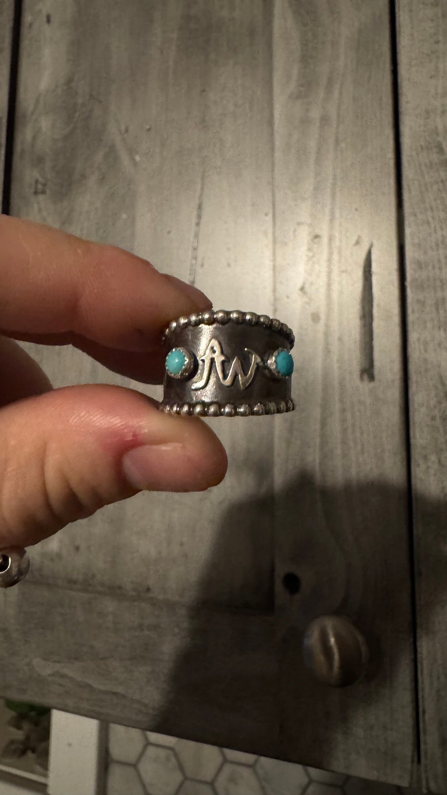 Brand ring with turquoise