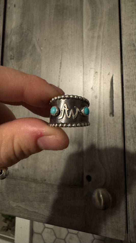 Brand ring with turquoise