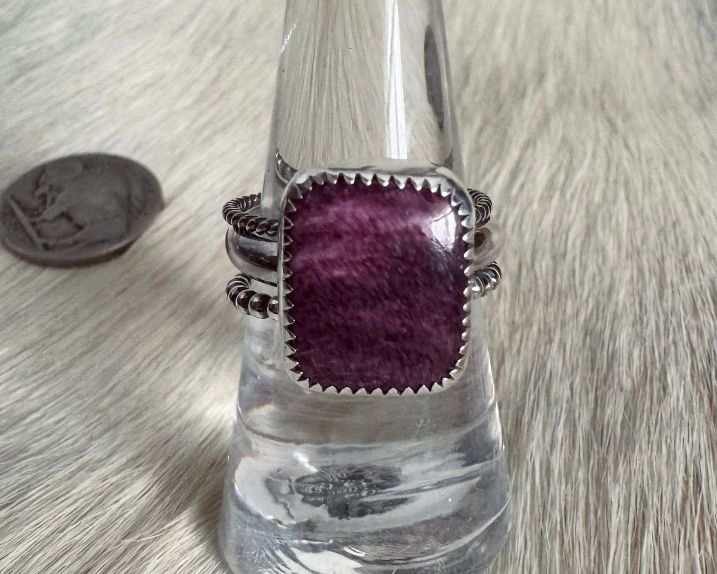 Purple Spiny Ring Stack (3)