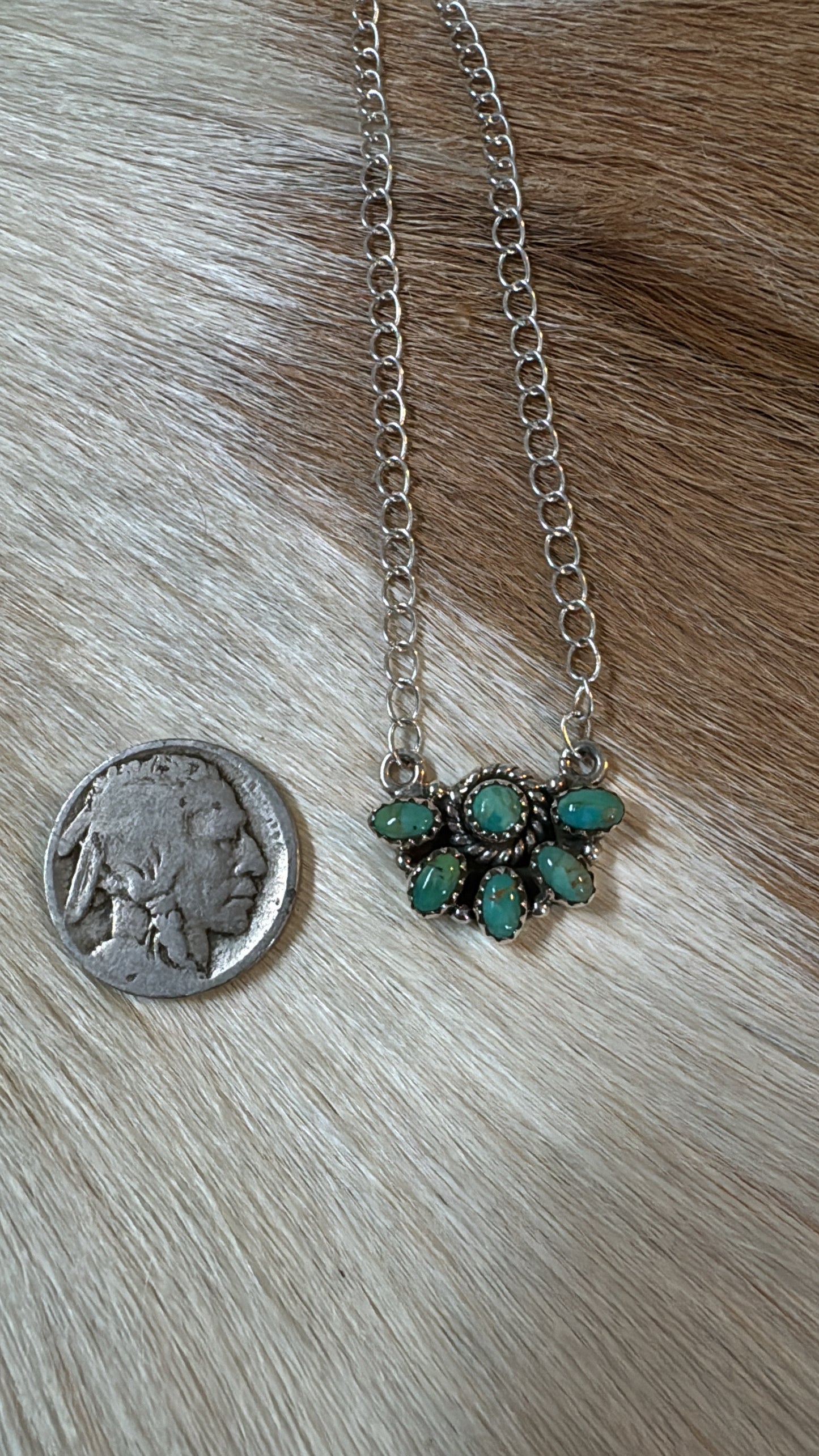 Turquoise Cluster Necklace