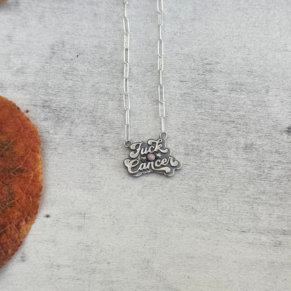 Casted Fuck Cancer Necklace