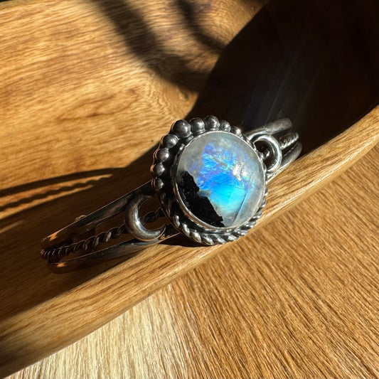 Rainbow Moonstone Cuff