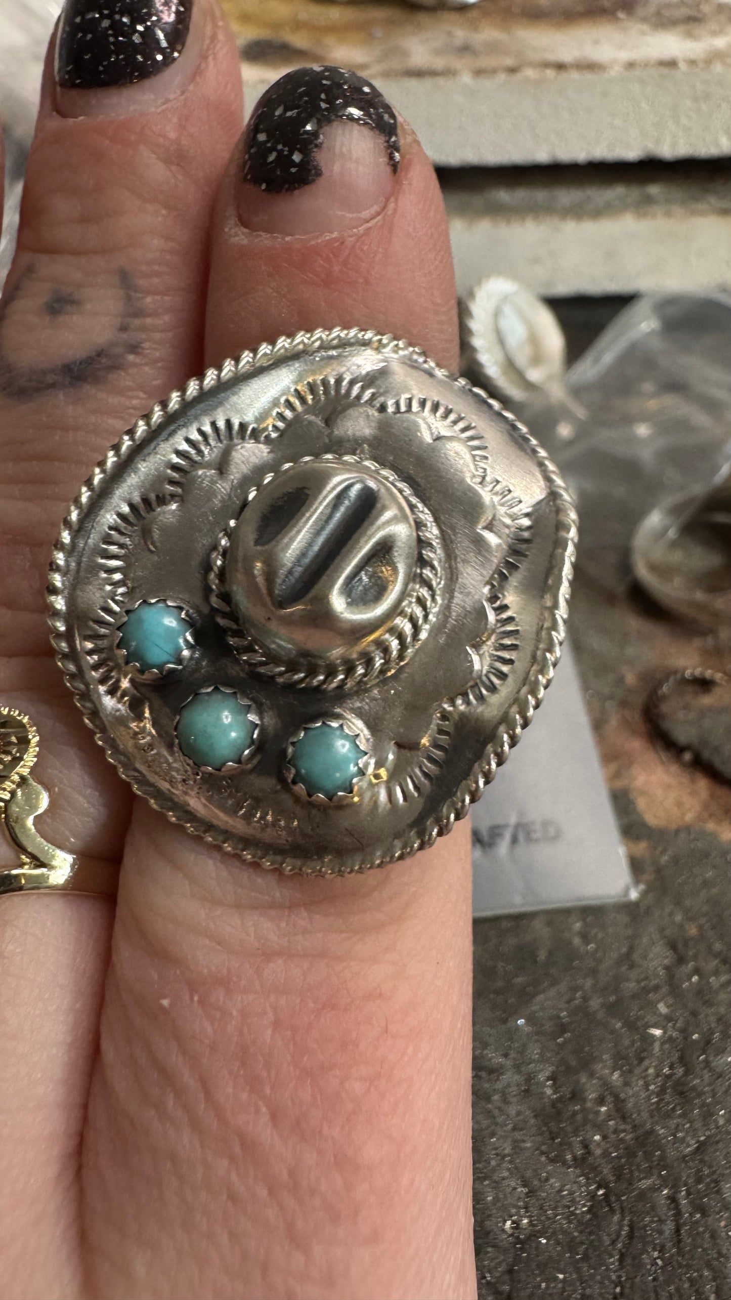 Running Bear Cowboy Hat Ring Size 6