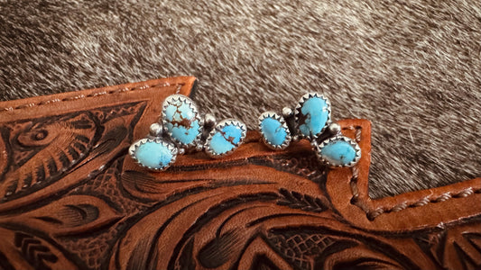 Golden Hills Turquoise Cluster Stud Earrings