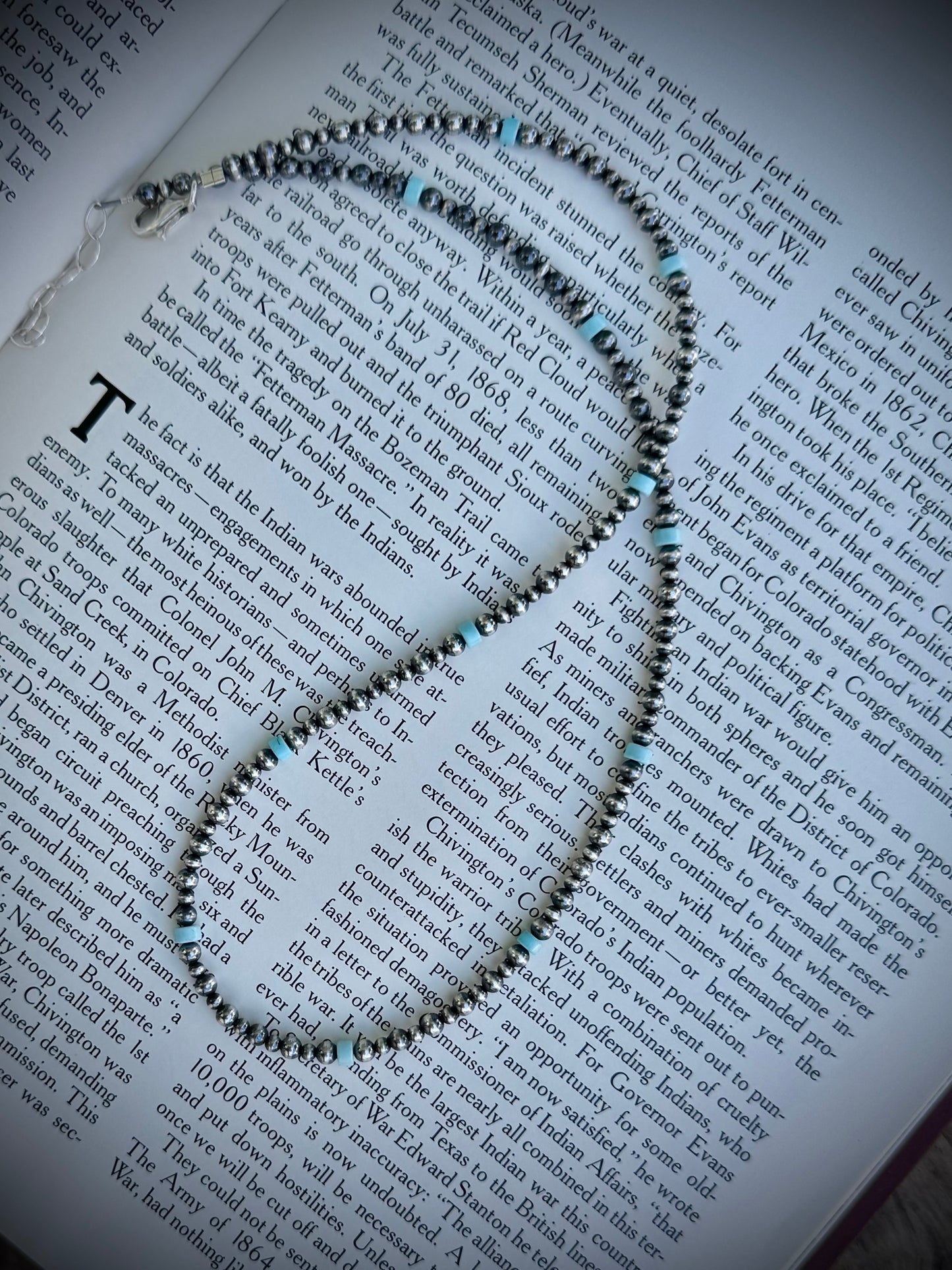 Dry Creek Turquoise & Silver Pearl Necklace