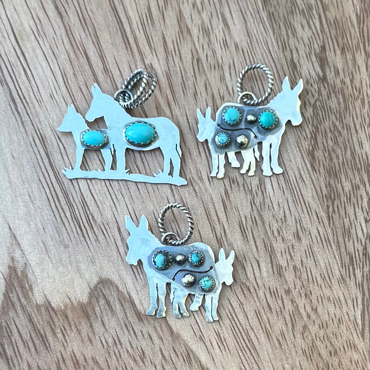 Small Mommy & Baby Donkey Pendant