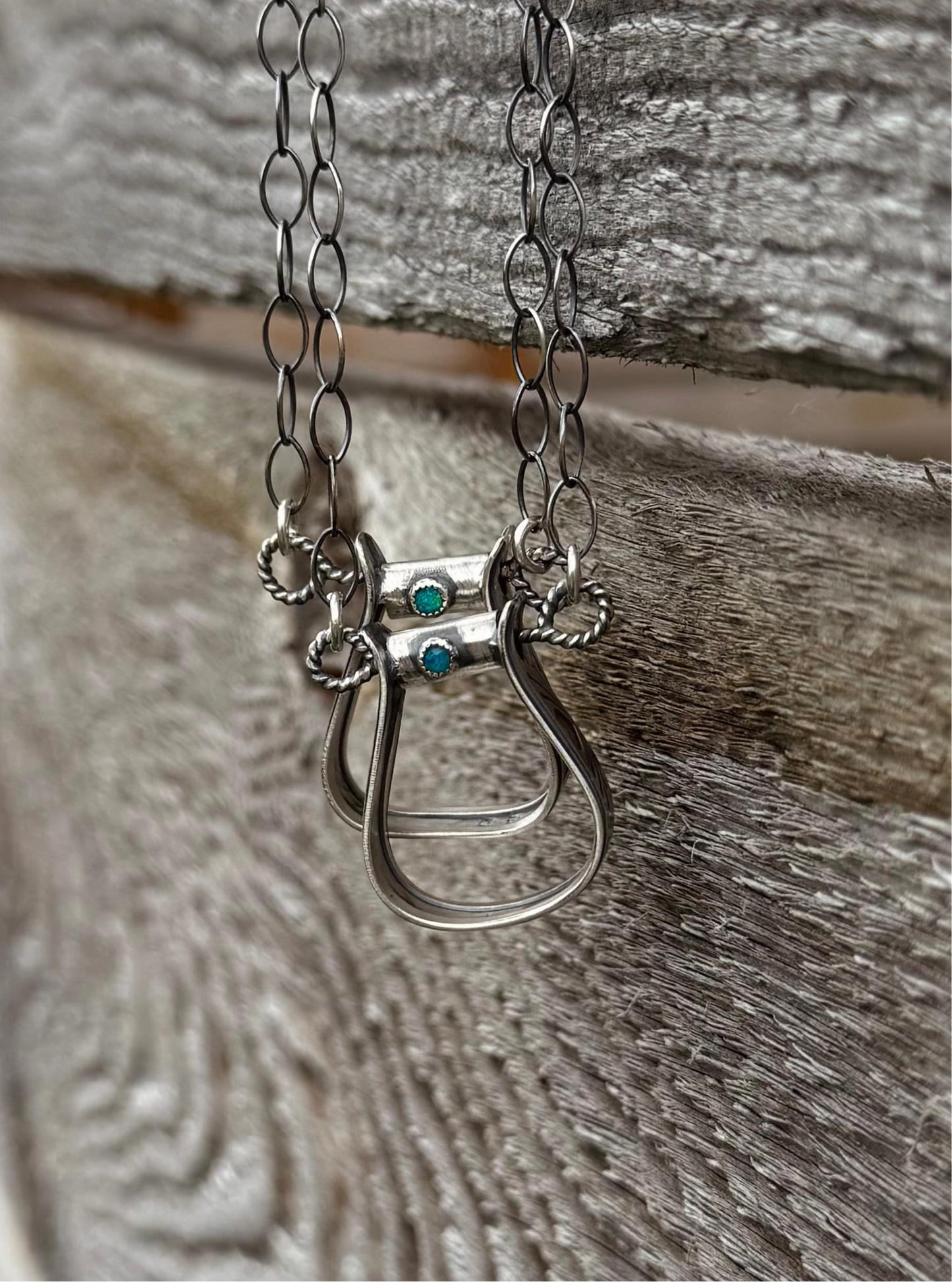 Boulder OPAL Stirrup Necklace