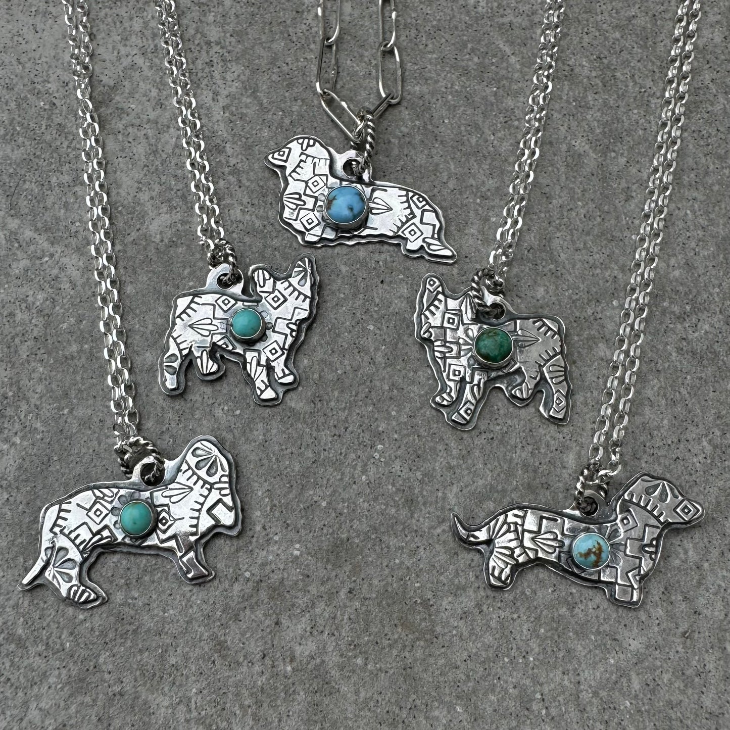 Dog Pendant (with turquoise)