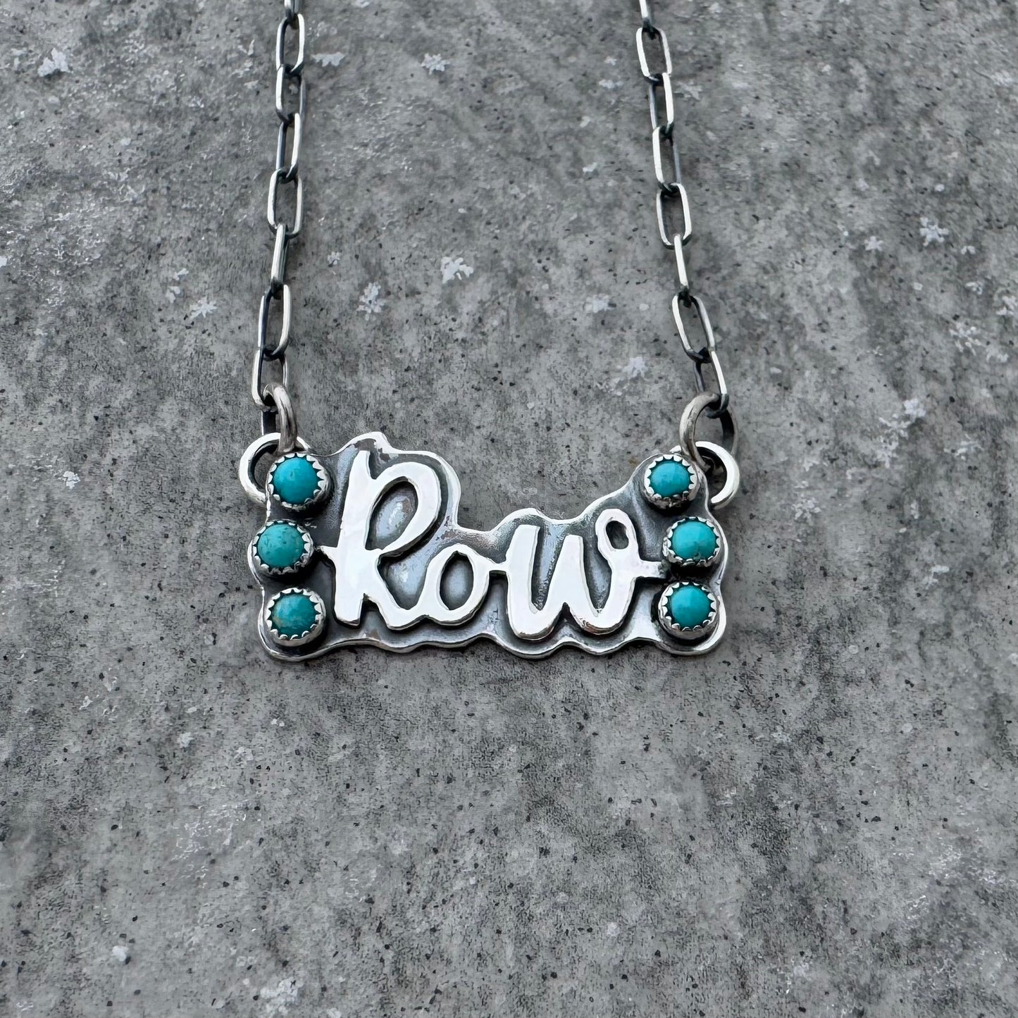 Custom Name Necklace (6 pc turquoise)