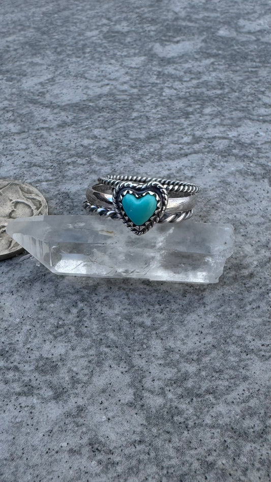 Heart Throb Turquoise Ring Stack