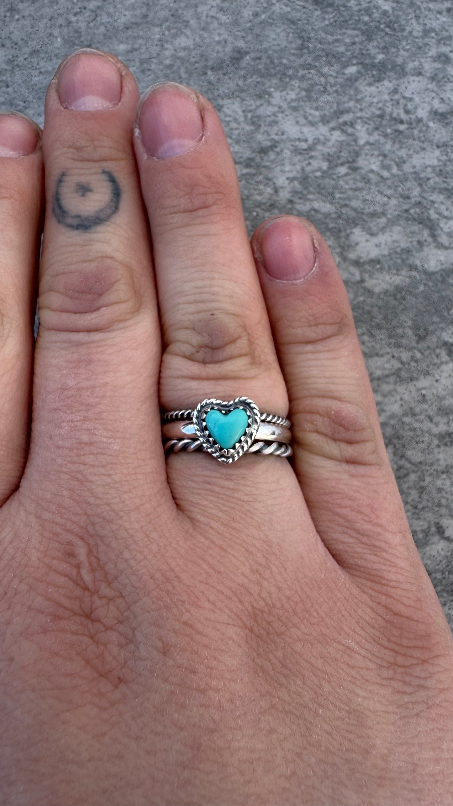 Heart Throb Turquoise Ring Stack